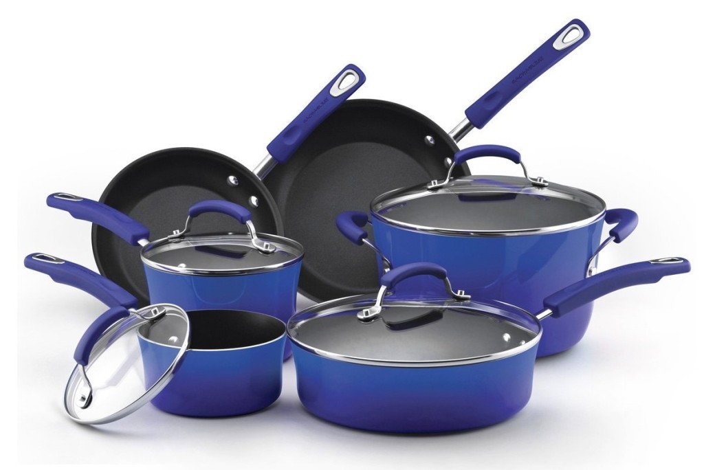 rachael ray blue porcelain cookware