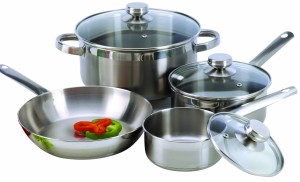 excelsteel 7 piece stainless steel cookware