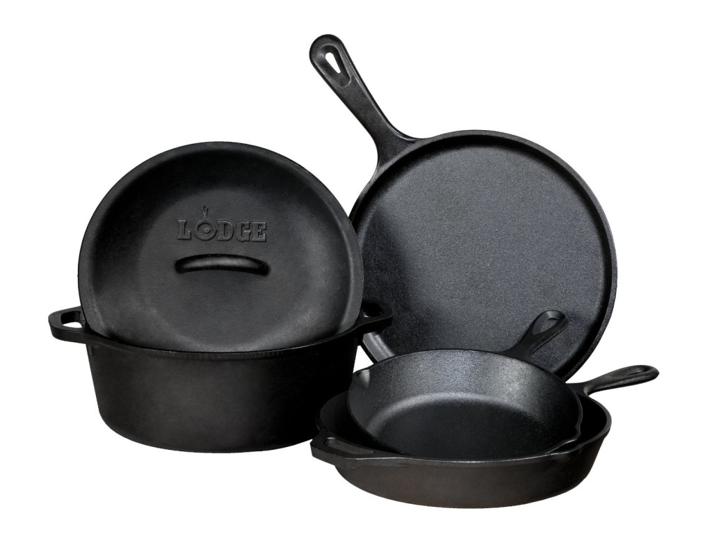 lodge 5 piece cast iron cookware