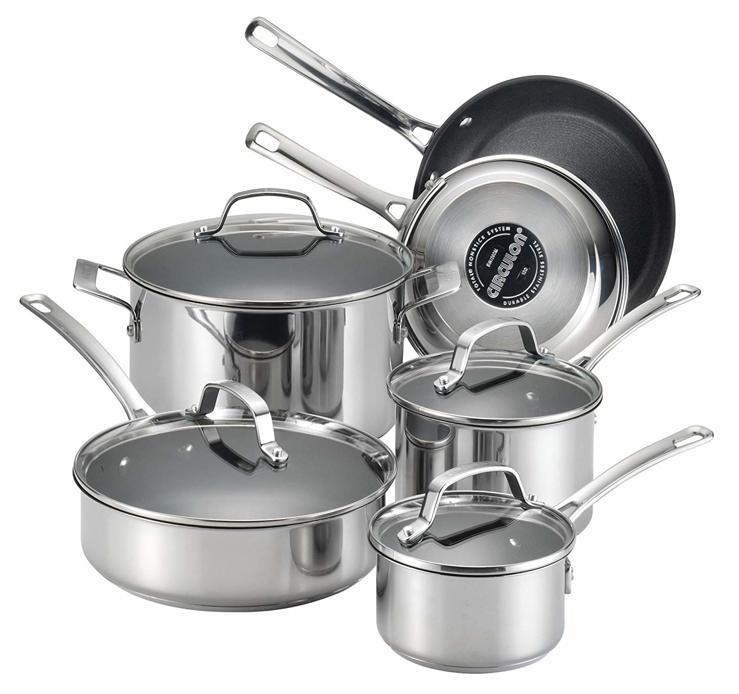 Circulon Momentum Stainless Steel Nonstick 11 Piece Cookware Set